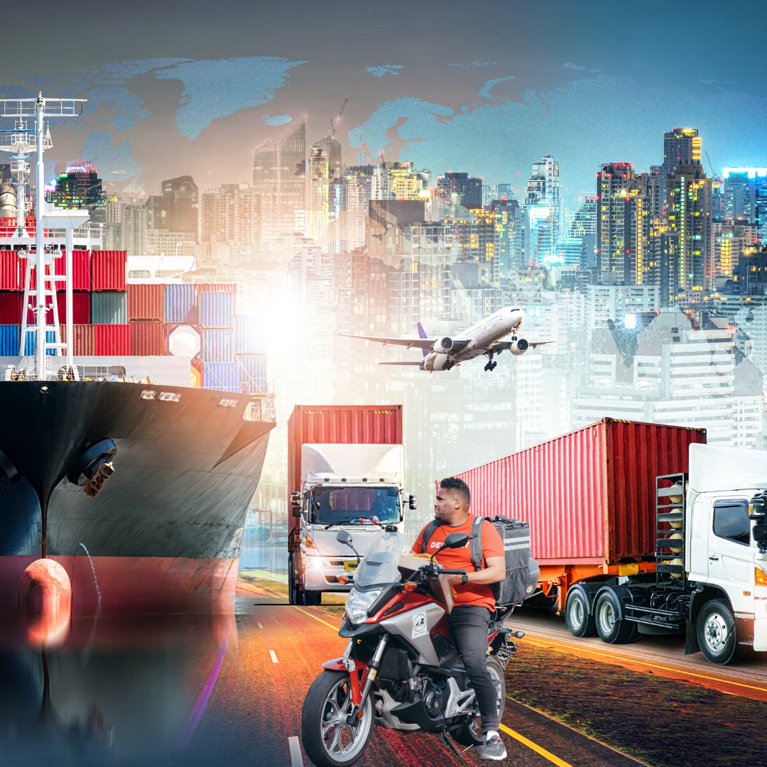 Courier delivery service illustration
