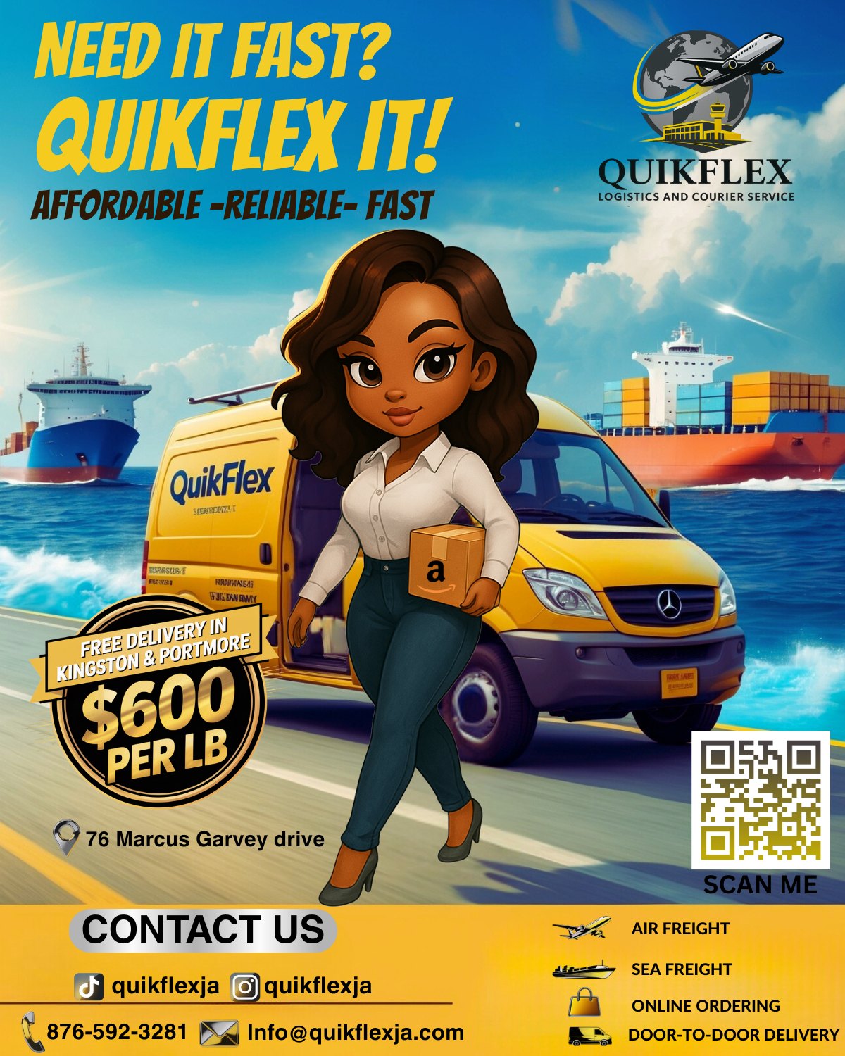 Courier delivery service illustration