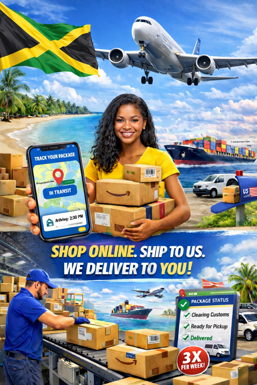 Courier delivery service illustration